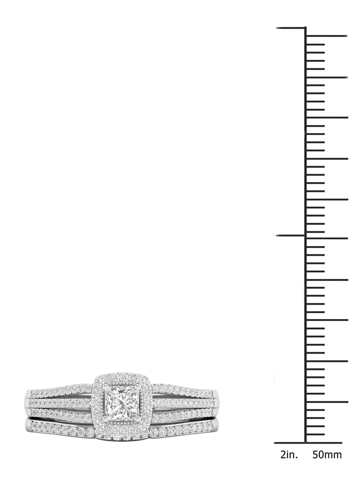 1/2Ct TDW Diamond 10k White Gold Bridal Set W1814