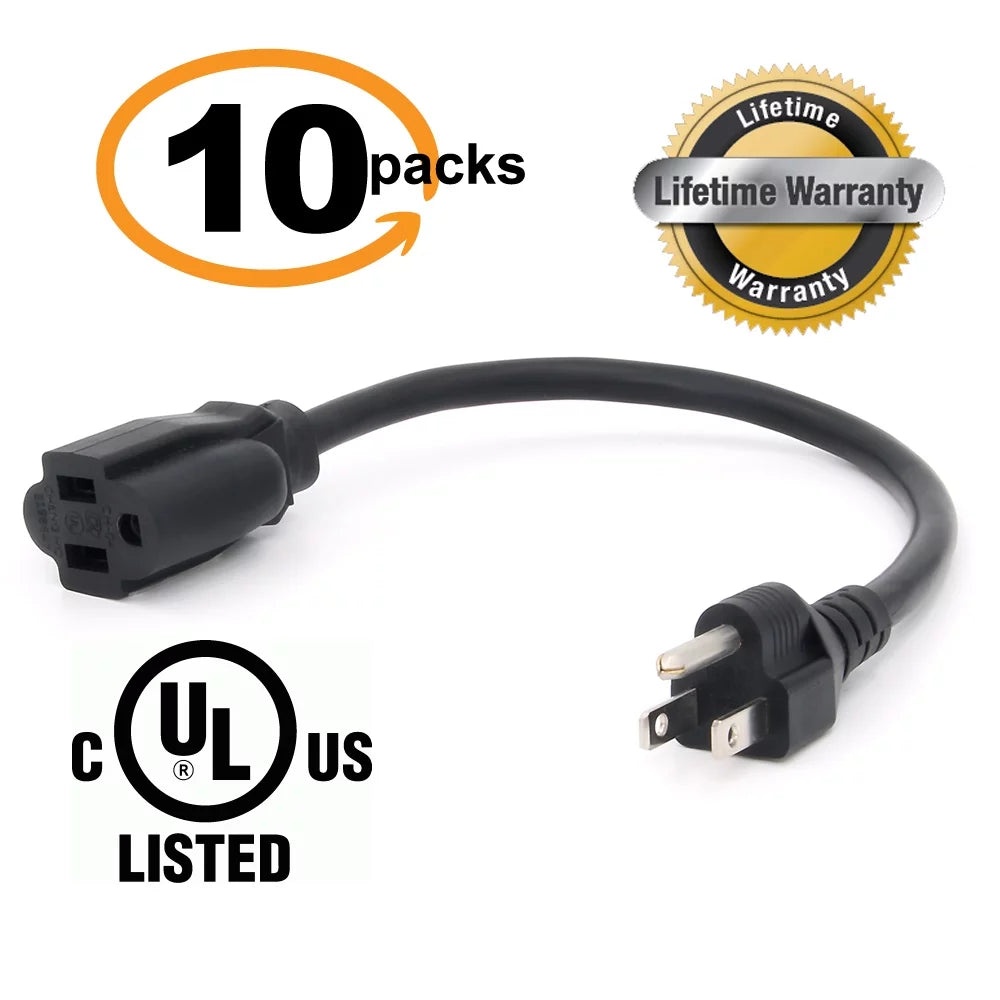 10 Packs Power Extension Cord 16 AWG UL Listed R8781