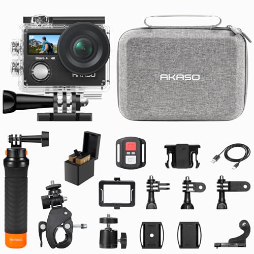 4K30 20MP Ultra HD EIS 131ft Underwater Action Camera with Selfie Stick Tripod and Carrying Case I6546