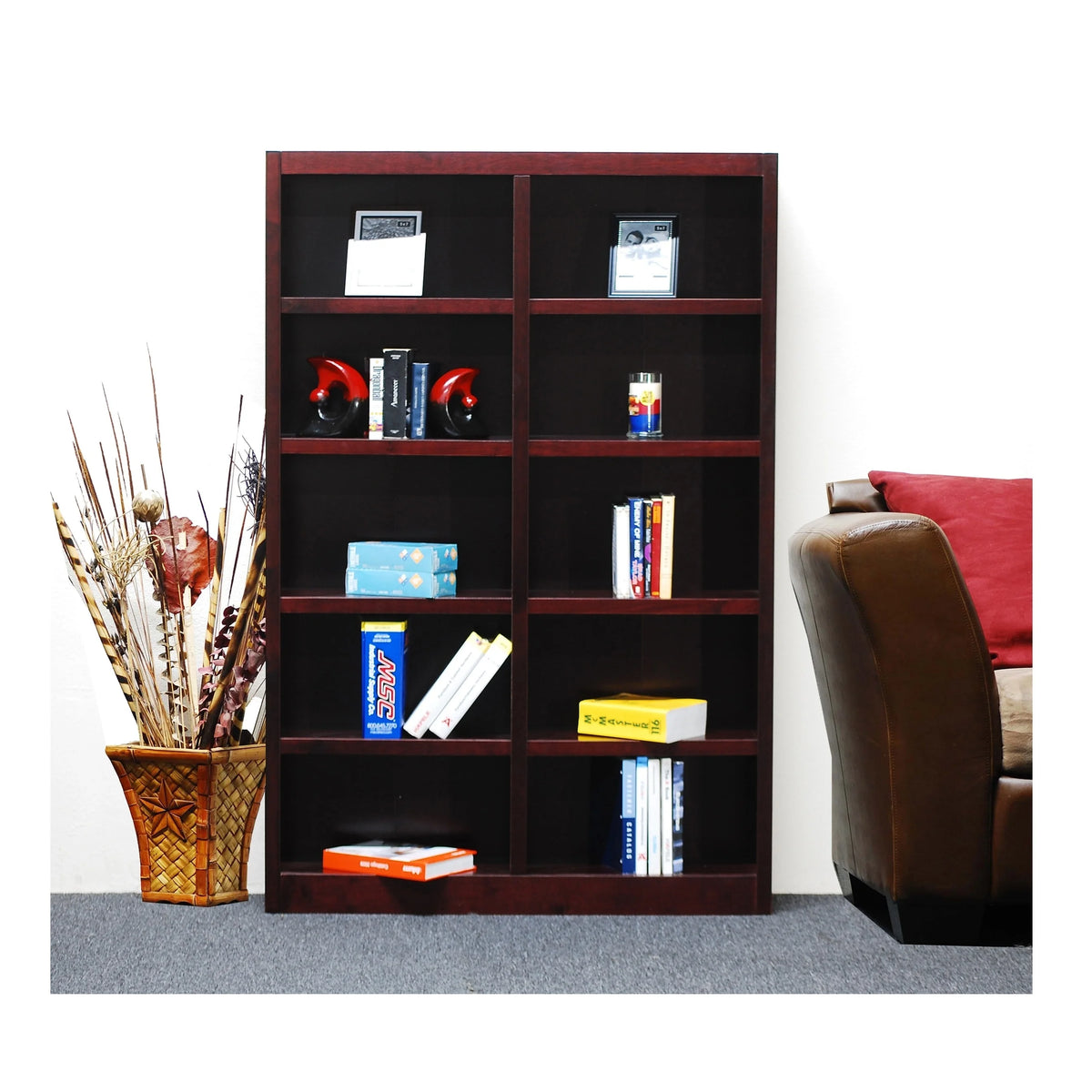 10 Shelf Espresso Wood Bookcase J5959