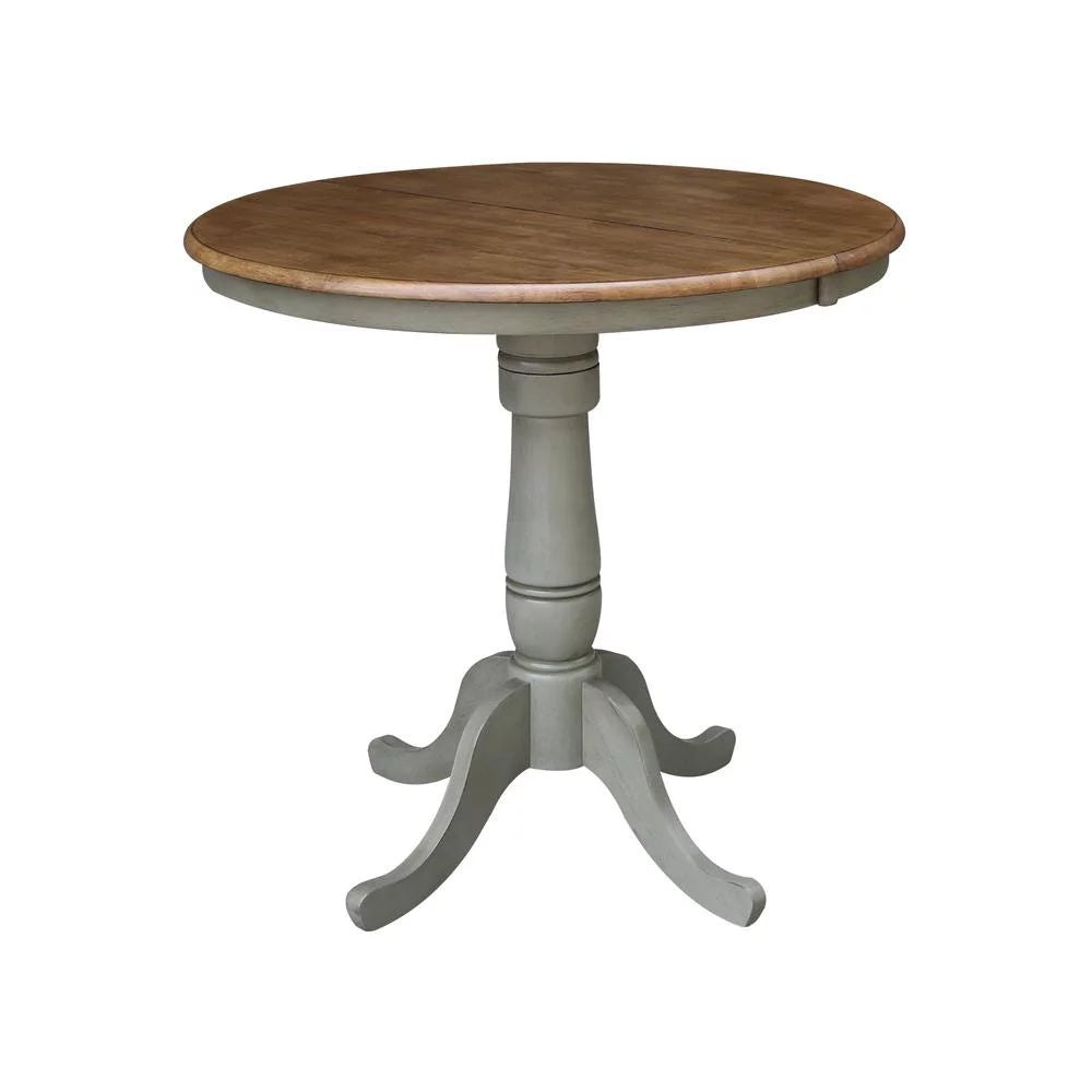 36" Round Wood Extension Dining Table With 4 Stools X328100