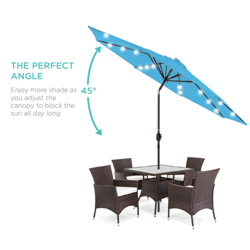10ft Solar LED Lighted Patio Umbrella with Tilt Adjustment X203549